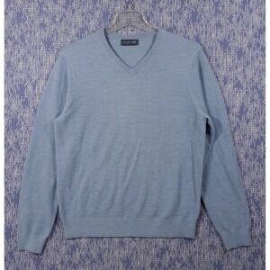 Vineyard Vines Jim Nantz Sweater Mens L Blue Performance Pullover Merino Wool